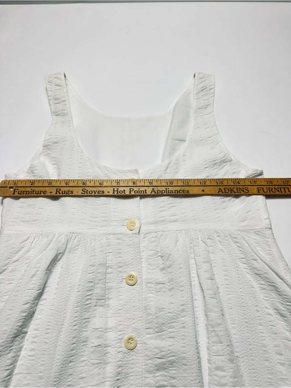 J. Crew White Textured Cotton Button Front Sundress Cottagecore Size 4 - Picture 4 of 11